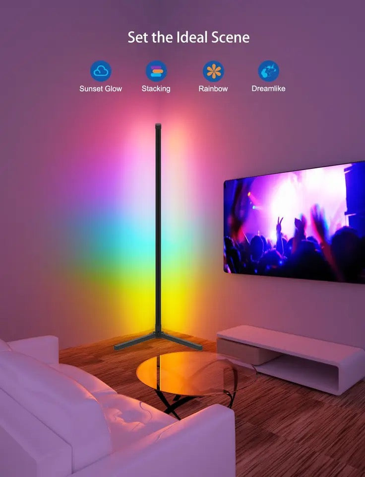 Lámpara de Pie Inteligente RGB con Control Remoto y Sincronización Musical