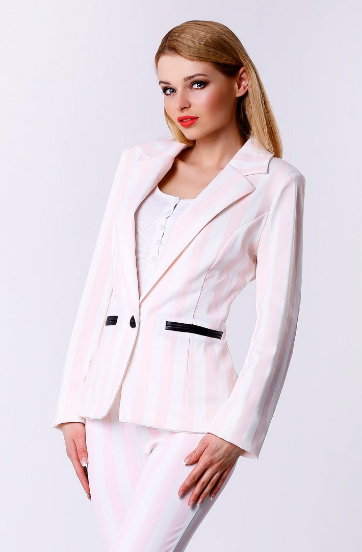 4306-1 Pastel striped jacket - pink-1