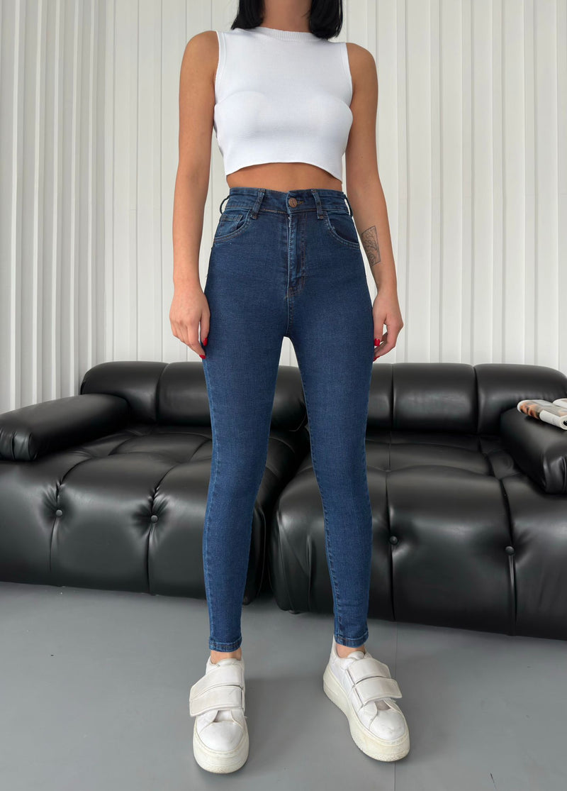 Kuxo Chess Wide Leg Skinny Jeans