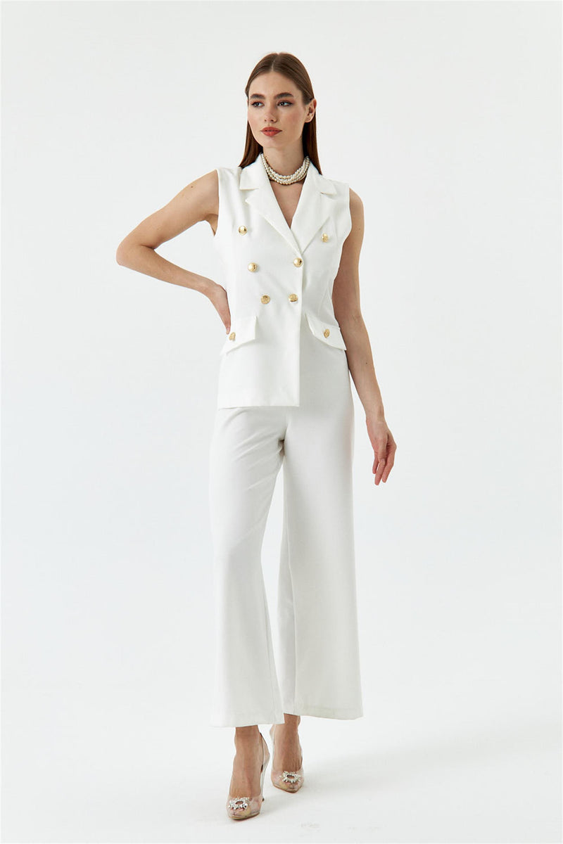 Women's jumpsuit with cross neck design 