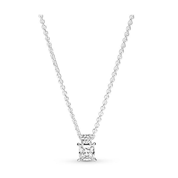 PANDORA JEWELS Mod. SPARKLING COLLIER ROUND & SQUARE PENDANT NECKLACE-0