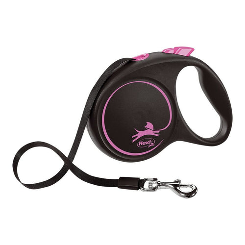 Correa para Perro Flexi BLACK DESIGN 5 m Rosa Talla M-0