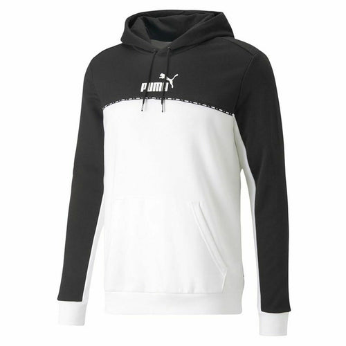 Men’s Hoodie Puma Block X Tape  White Black-0