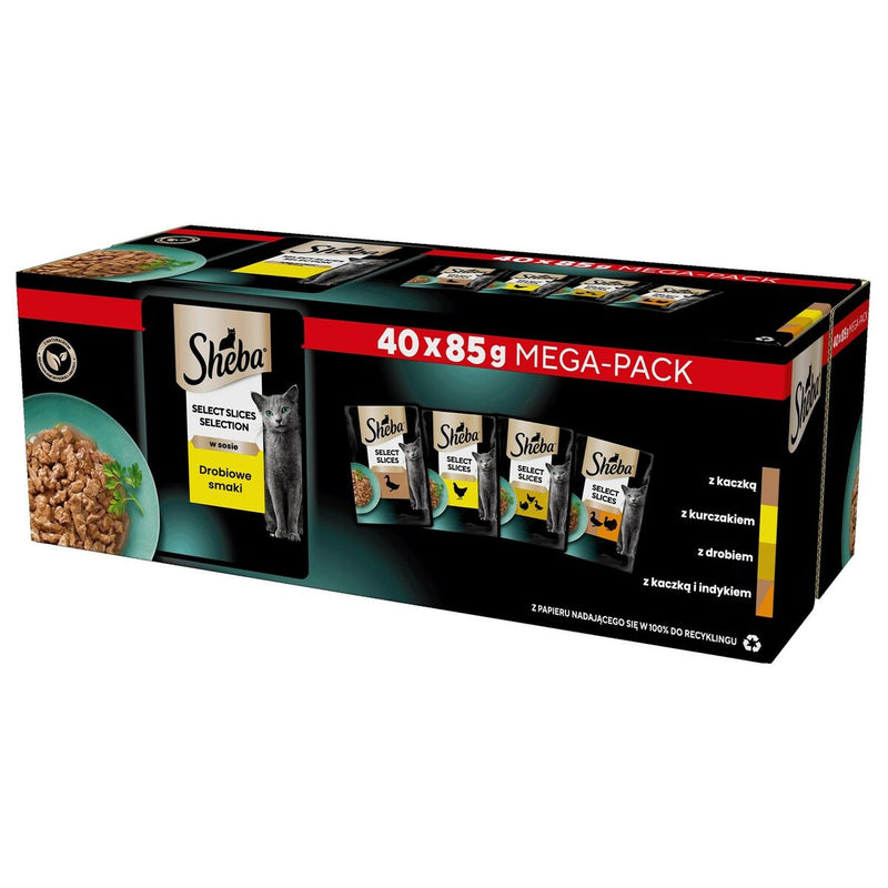 Comida para gato Sheba Aves 40 x 85 g-0