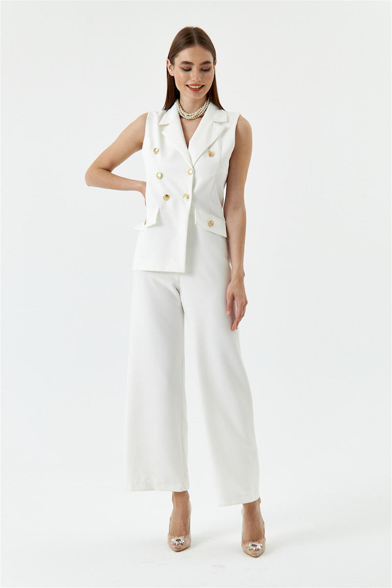 Women's jumpsuit with cross neck design 