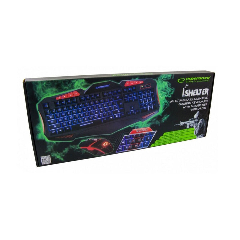 Keyboard and Mouse Esperanza EGK3000 Black-2