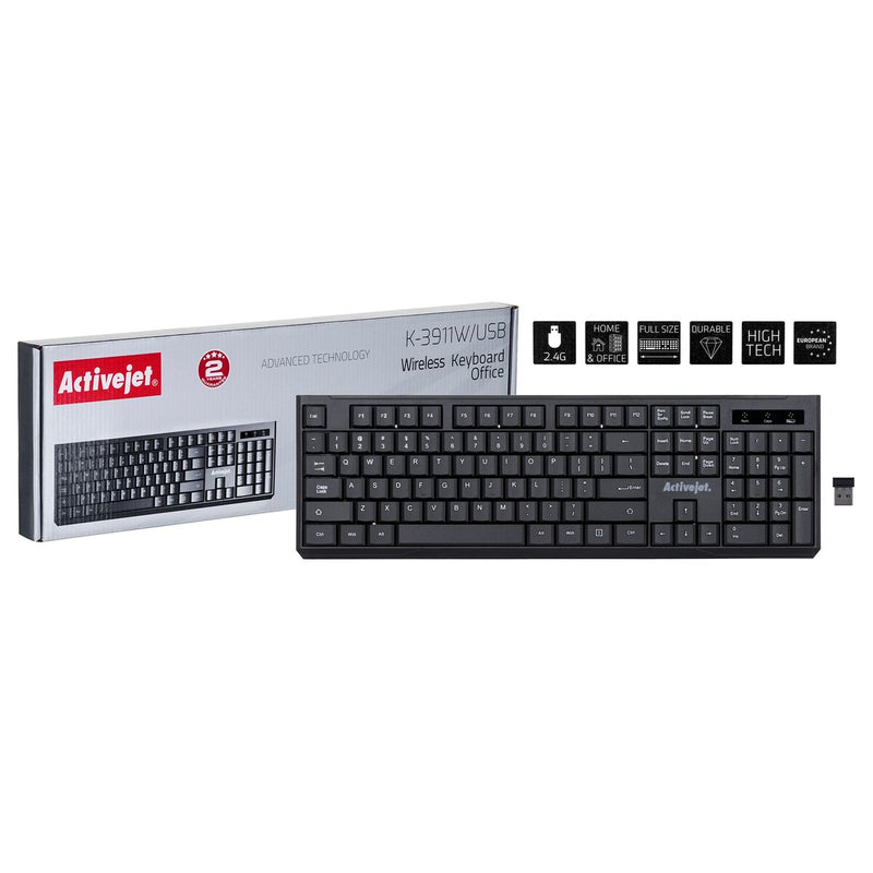 Keyboard Activejet K-3911W Black QWERTY-0