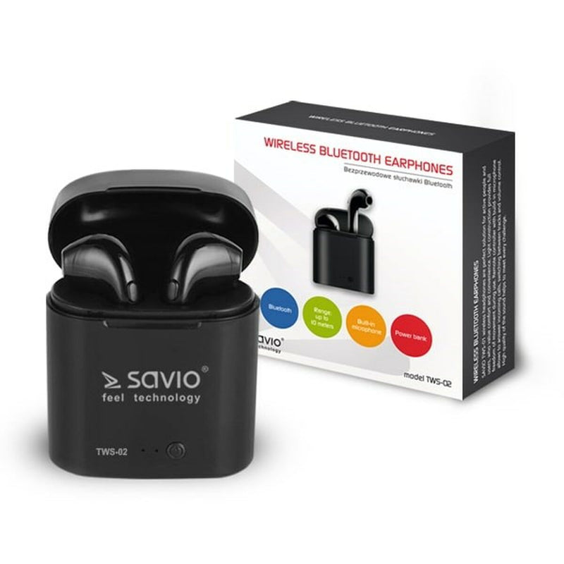 Auriculares in Ear Bluetooth Savio TWS-02 Negro Grafito-1