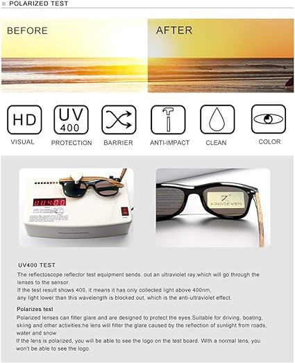 Natural Wood Sunglasses - KINGSEVEN 