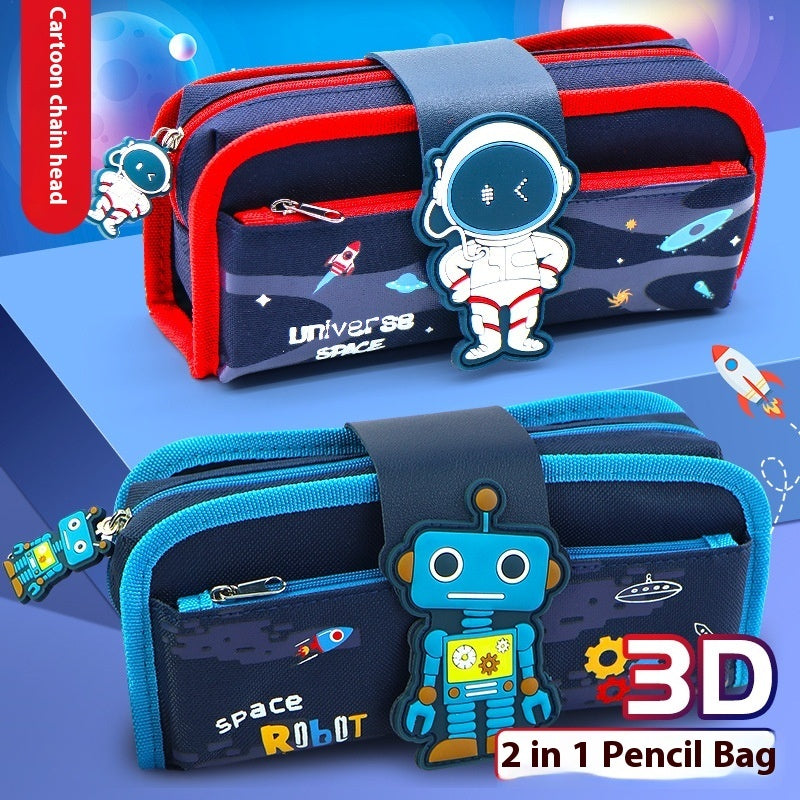 Detachable Pencil Case with Large Capacity and Cartoon Design