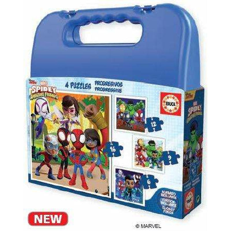 4-Puzzle Set Spidey Briefcase Progressive difficulty-1