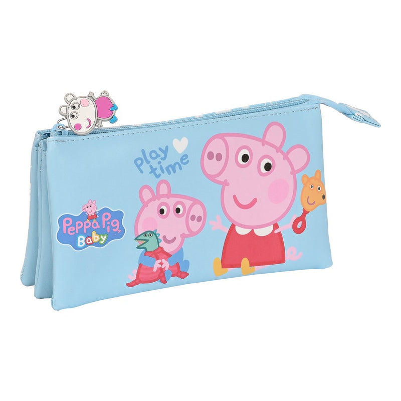 Estuche Escolar Peppa Pig Baby Azul claro (22 x 12 x 3 cm)-0