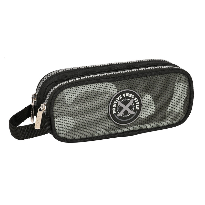 Estuche Escolar Safta Stone Negro 21 x 8 x 6 cm-0