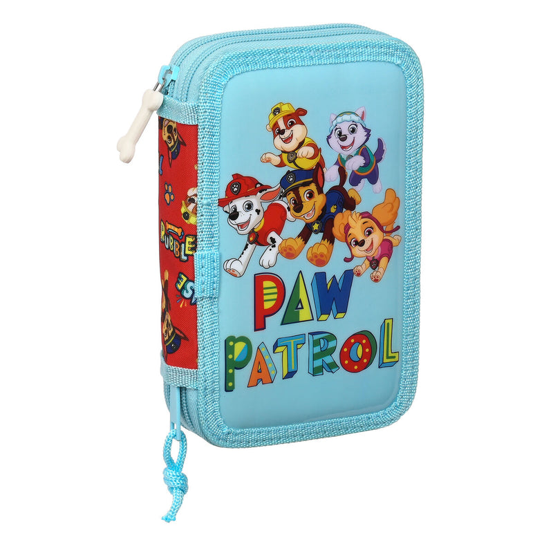 Estuche Escolar con Accesorios The Paw Patrol Funday Azul Rojo 12.5 x 19.5 x 4 cm (28 piezas)-0