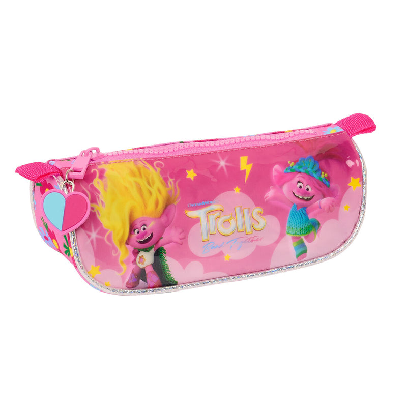 Estuche Escolar Trolls Triangular Rosa 20 x 8.5 x 8 cm-0