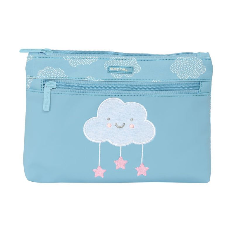 Estuche Escolar Safta Nube Nubes Azul 23 x 16 x 3 cm-0