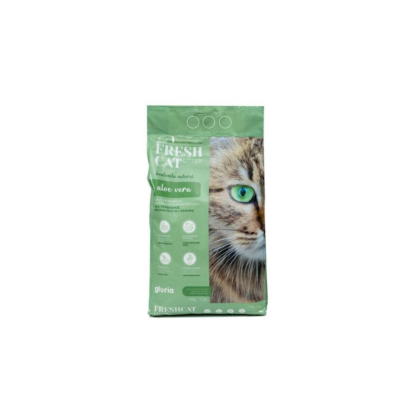 Arena para Gatos Gloria Bentonita Premium 15 kg Aloe Vera-0