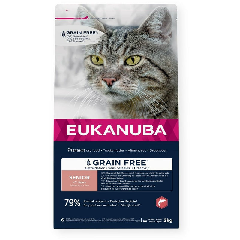 Comida para gato Eukanuba Grain Free Senior Salmon Pescado 2 Kg-0