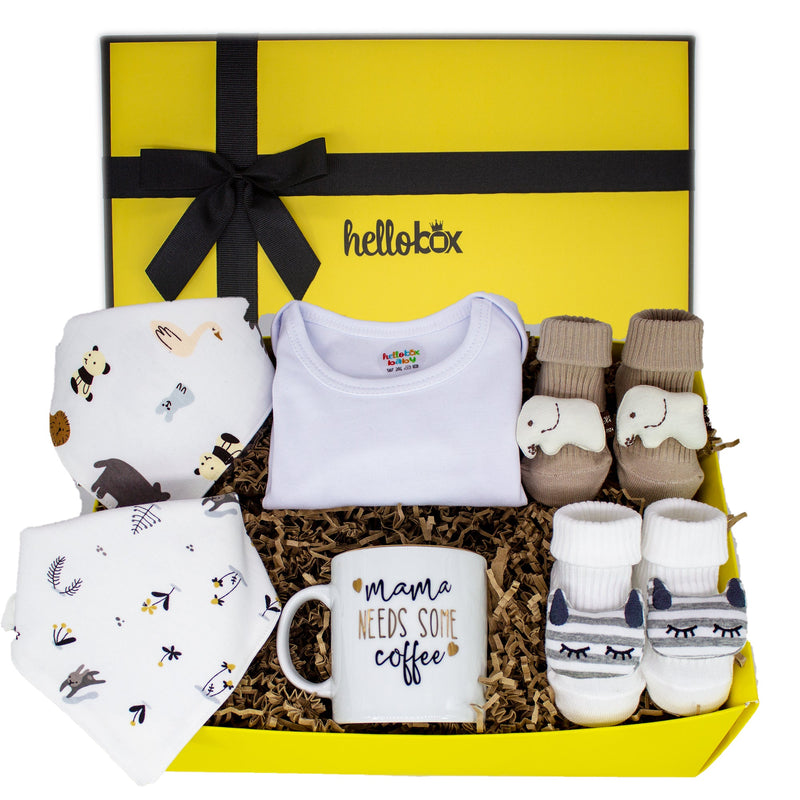 Hellobox Baby Geschenk Junge & Mädchen, Lätzchen, Socken, Geschenkset für Neugeborene Baby und Mama/Geschenk zur Geburt-5