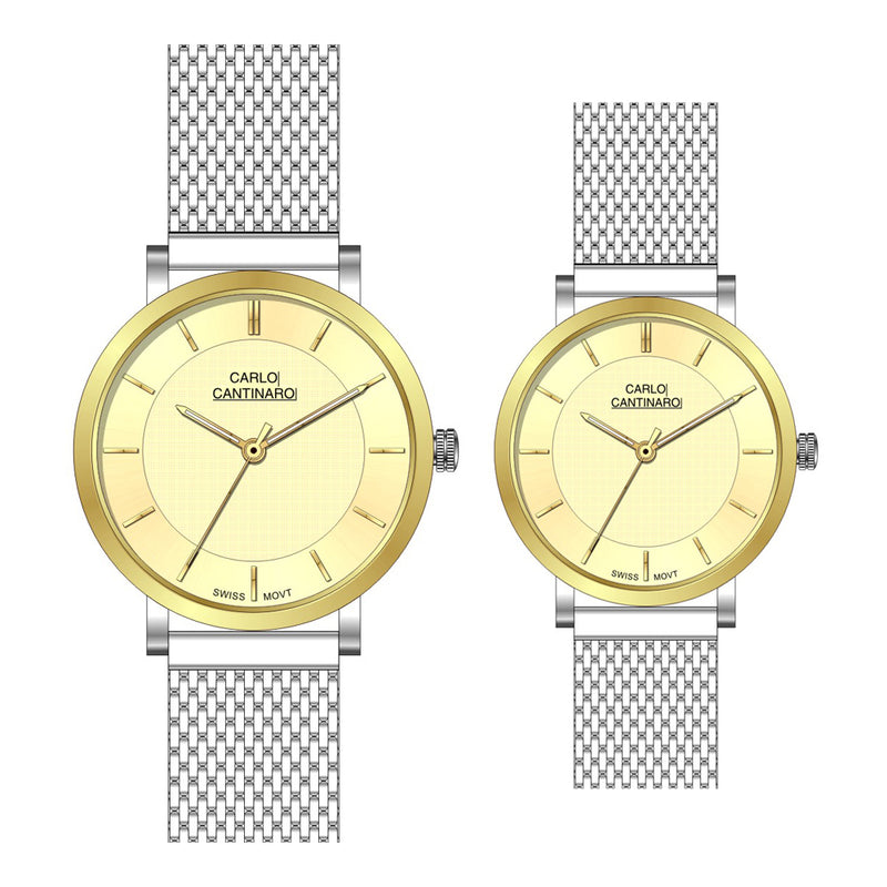 Carlo Cantinaro CC3001SM005 Partnerset Montre Femmes Montre Hommes