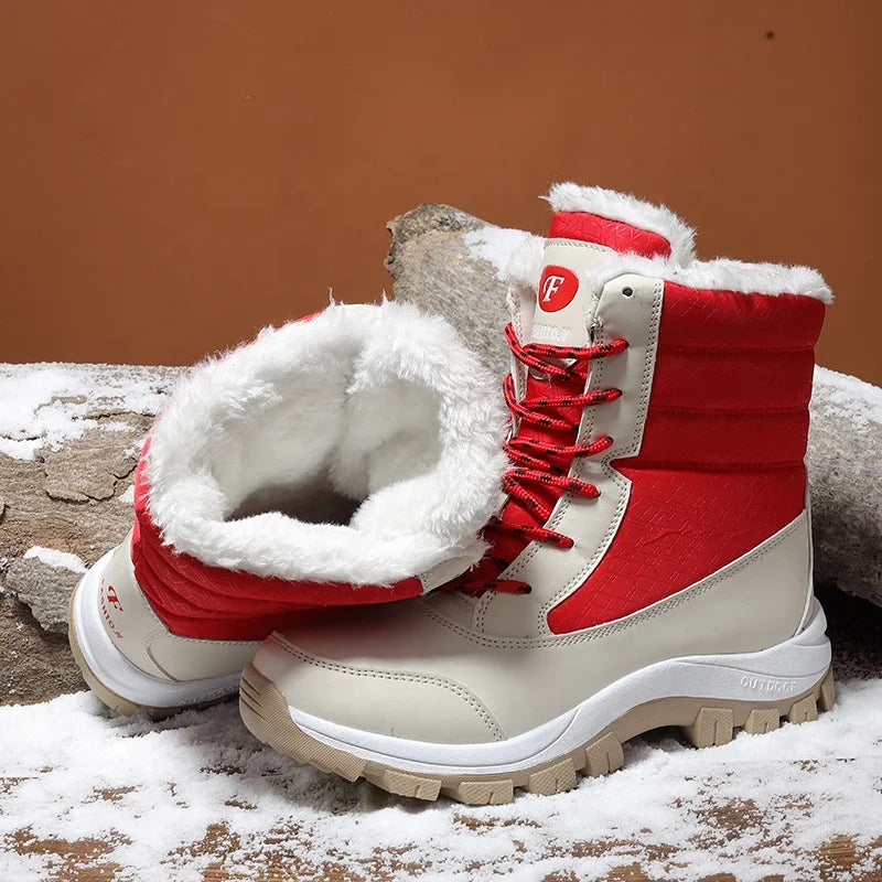 Snow Boots Plush Warm Ankle Boots for Women Winter Shoes Waterproof Boots Female Winter Shoes Booties Botas Mujer Platform Heels-1