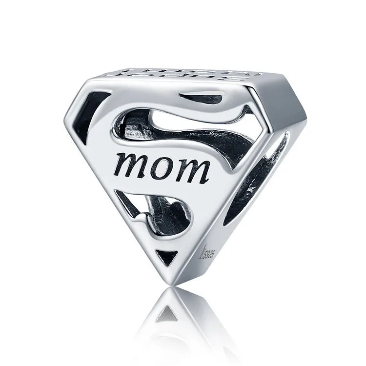 925 sterling silver super mom charms pendants I love my family charm pendant kids charms for bracelet making jewelry-23