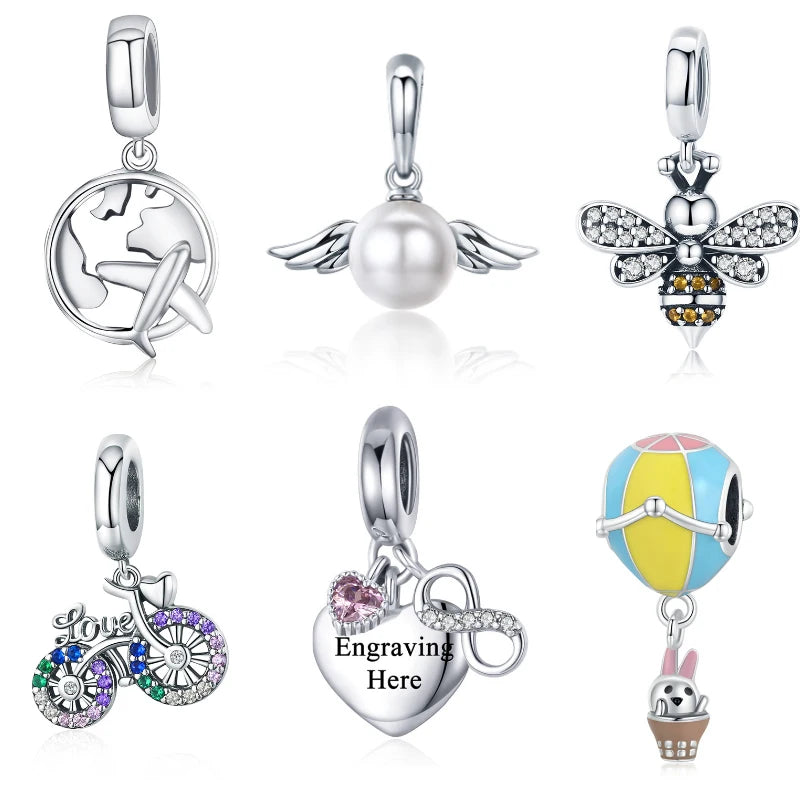 925 sterling silver super mom charms pendants I love my family charm pendant kids charms for bracelet making jewelry-1