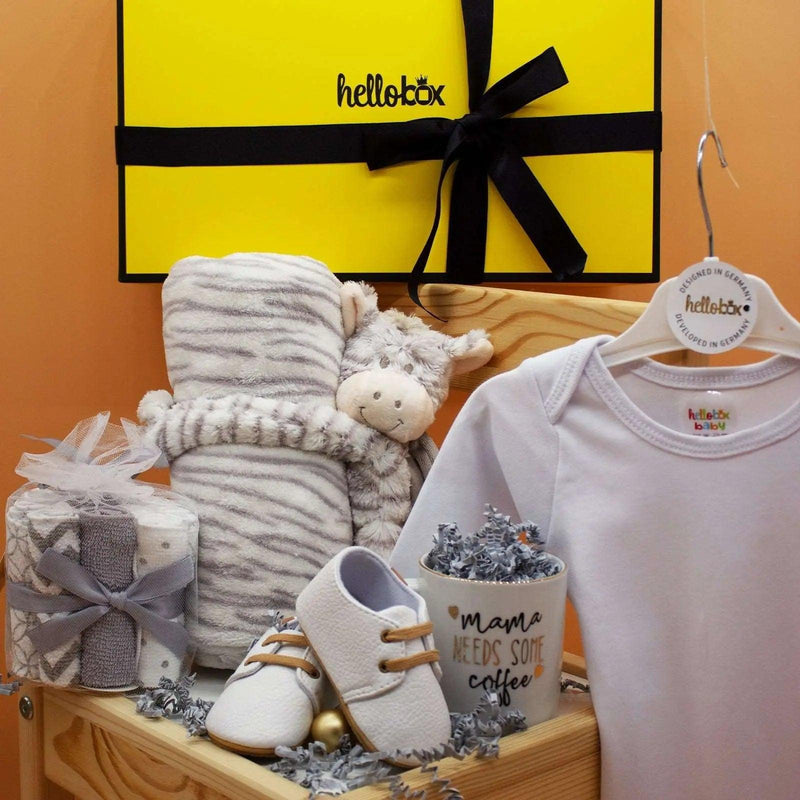 Hellobox Baby Gifts for Baptism, Newborn Gift Set with Baby Blanket, Cuddly Toy (17 Pieces) (White) Boy & Girl-1