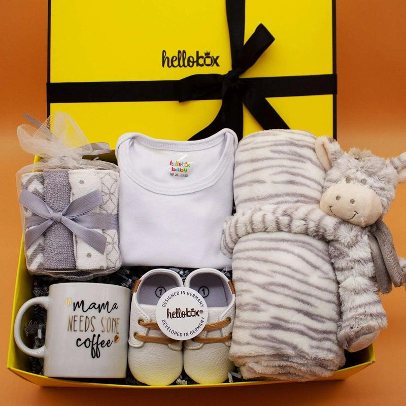 Hellobox Baby Gifts for Baptism, Newborn Gift Set with Baby Blanket, Cuddly Toy (17 Pieces) (White) Boy & Girl-3