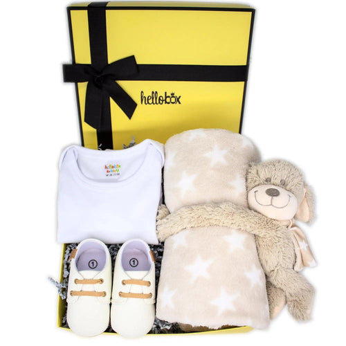 Hellobox Baby Gift Set for Birth, Baptism Girl or Boy Grey/White-0