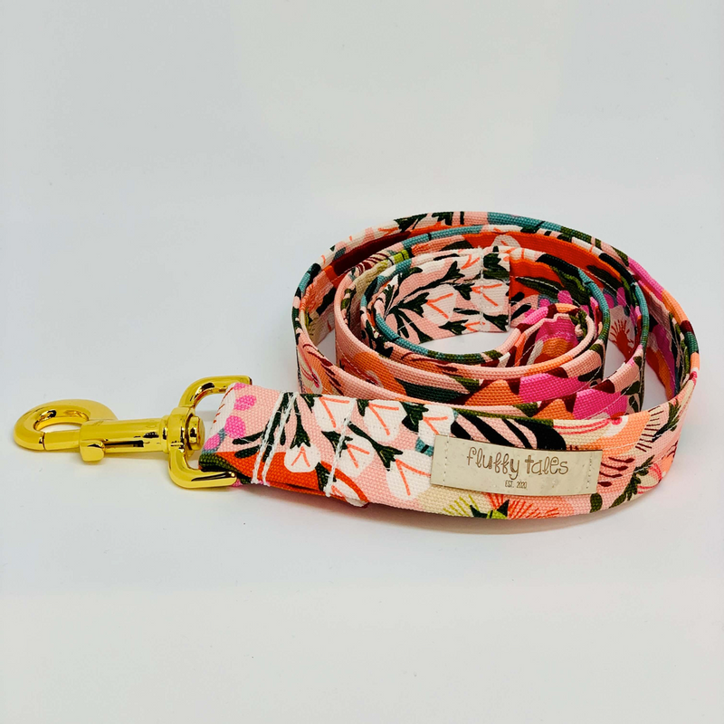 Peony Flowers Dog Lead - Fluffy Tales