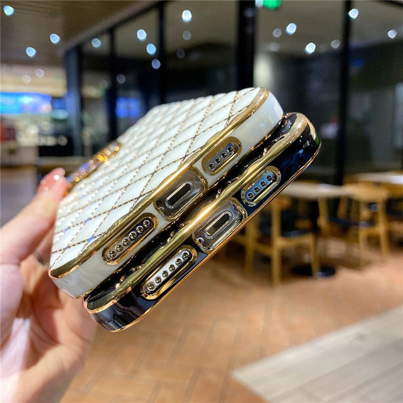 Luxury Square Plating Frame Silicone Phone Case