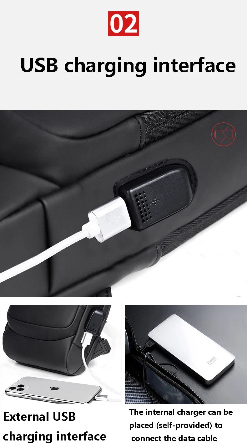 Bolso de hombro multifunción antirrobo USB