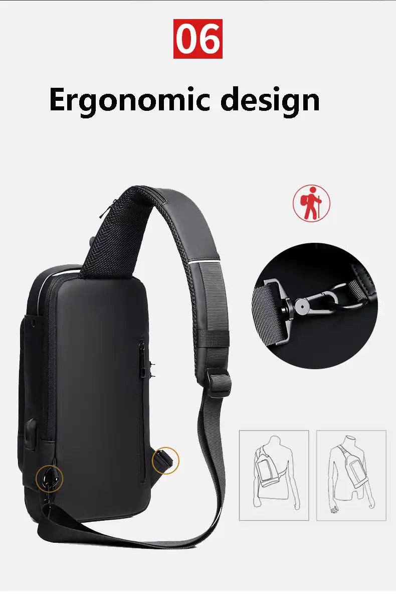 Bolso de hombro multifunción antirrobo USB