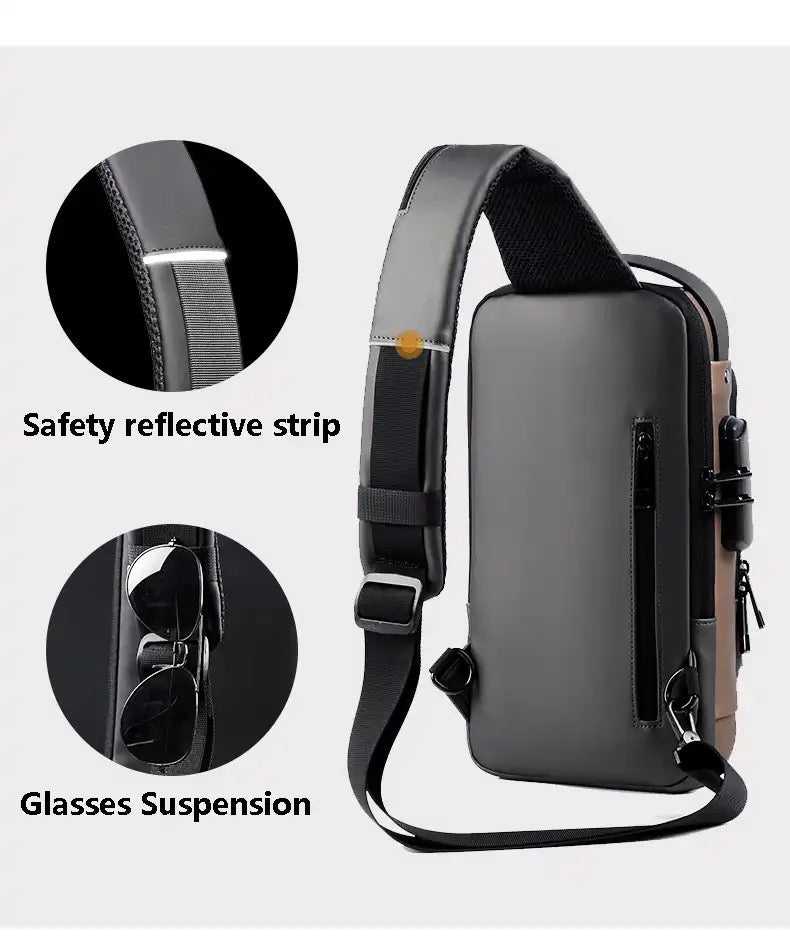 Multifunction anti-theft USB shoulder bag