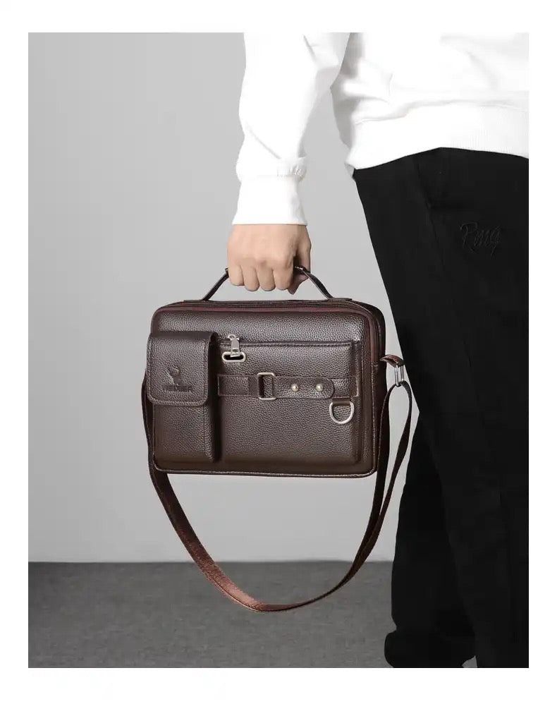 Faux leather shoulder bag