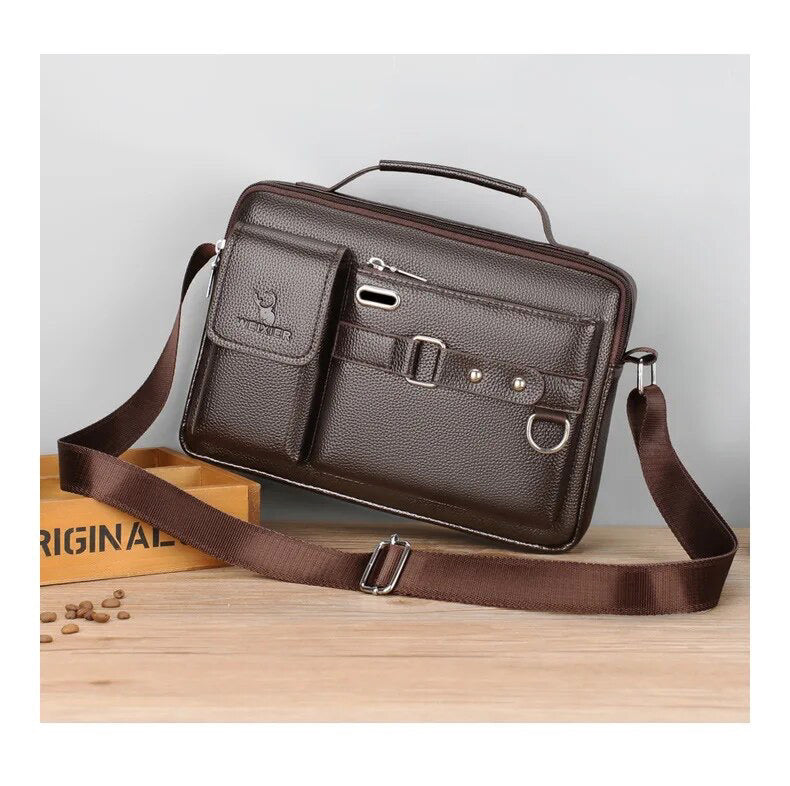 Faux leather shoulder bag