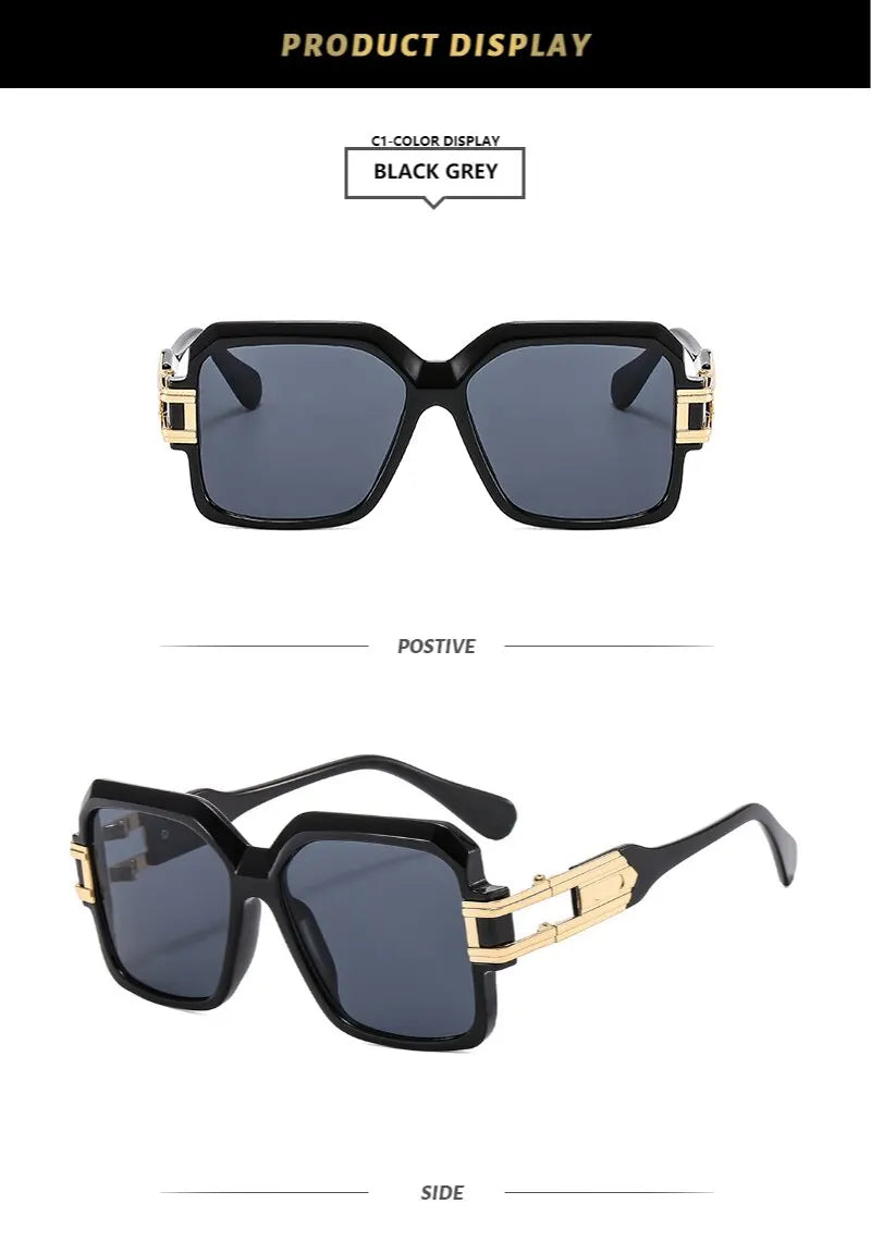 Retro Square Sunglasses - Y2K Punk Oversized 