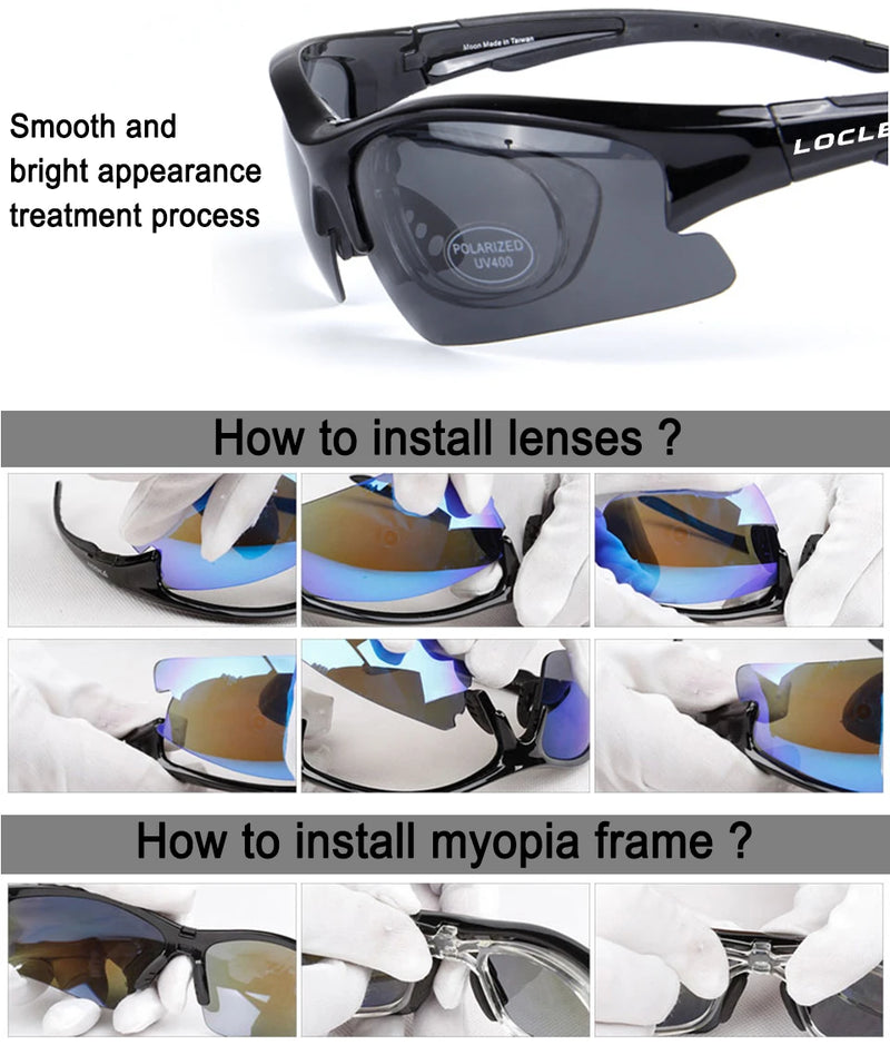 LOCLE Polarized UV400 Hiking Glasses 