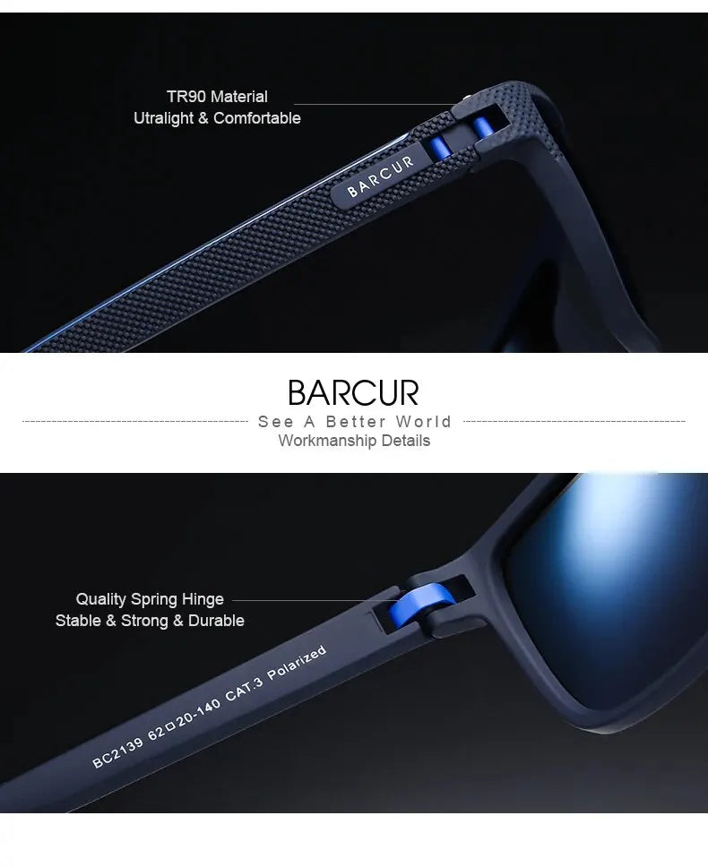 Polarized Sunglasses - BARCUR Design TR90 