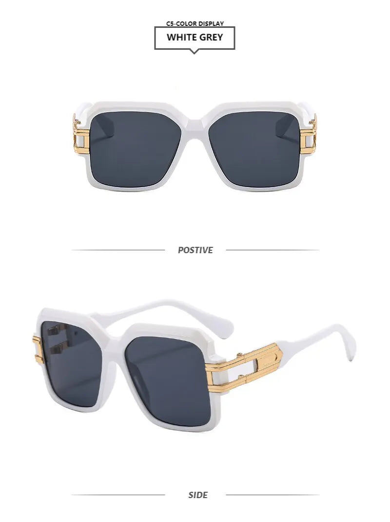 Retro Square Sunglasses - Y2K Punk Oversized 