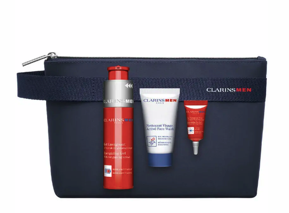 Clarins Men Energising Gift Set Gel 50ml + Eye Gel 3ml + Face Wash 30ml-0