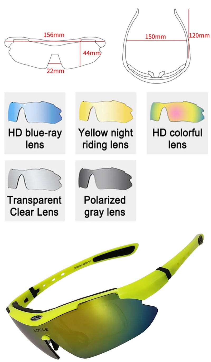 LOCLE Polarized UV400 Hiking Glasses 