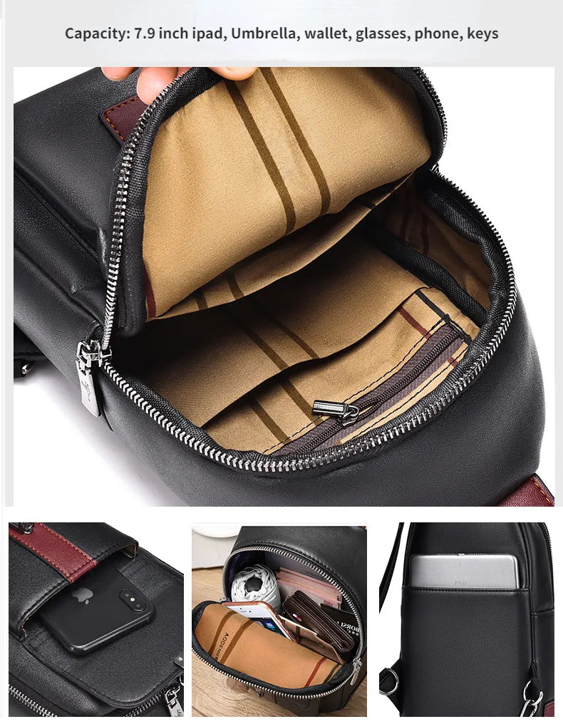 Leather chest bag