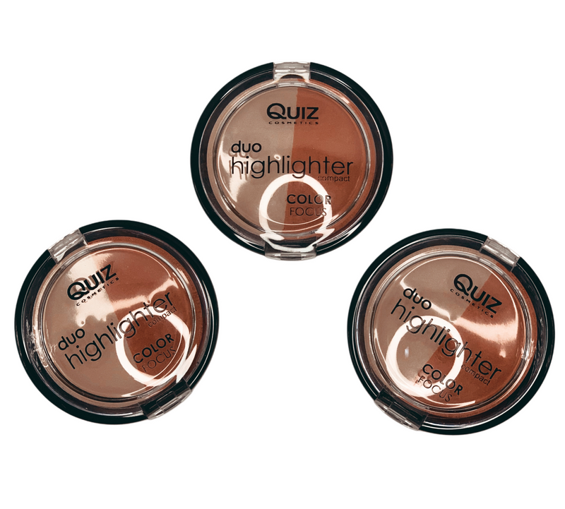 Color Focus 2 in 1 Highlighter and Bronzer Duo, 12g - QUIZ