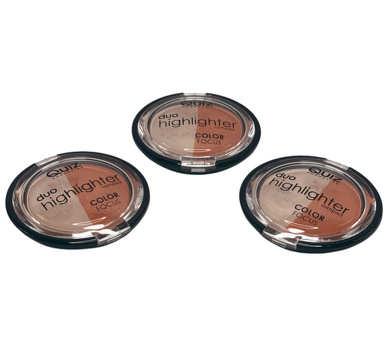 Color Focus 2 in 1 Highlighter and Bronzer Duo, 12g - QUIZ