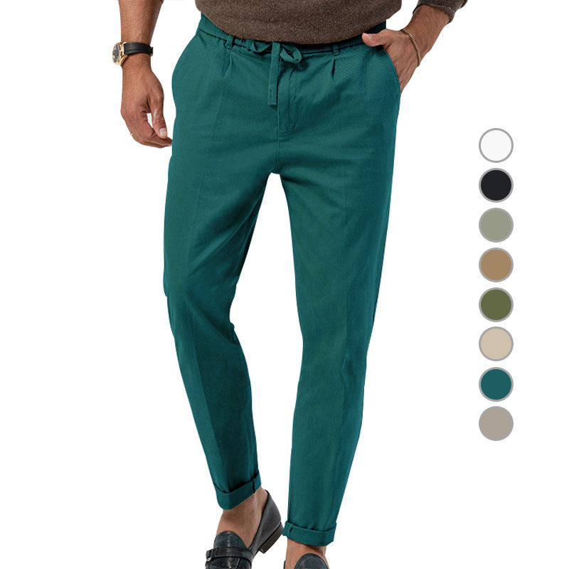 Plus Size Casual Straight Solid Color Pants