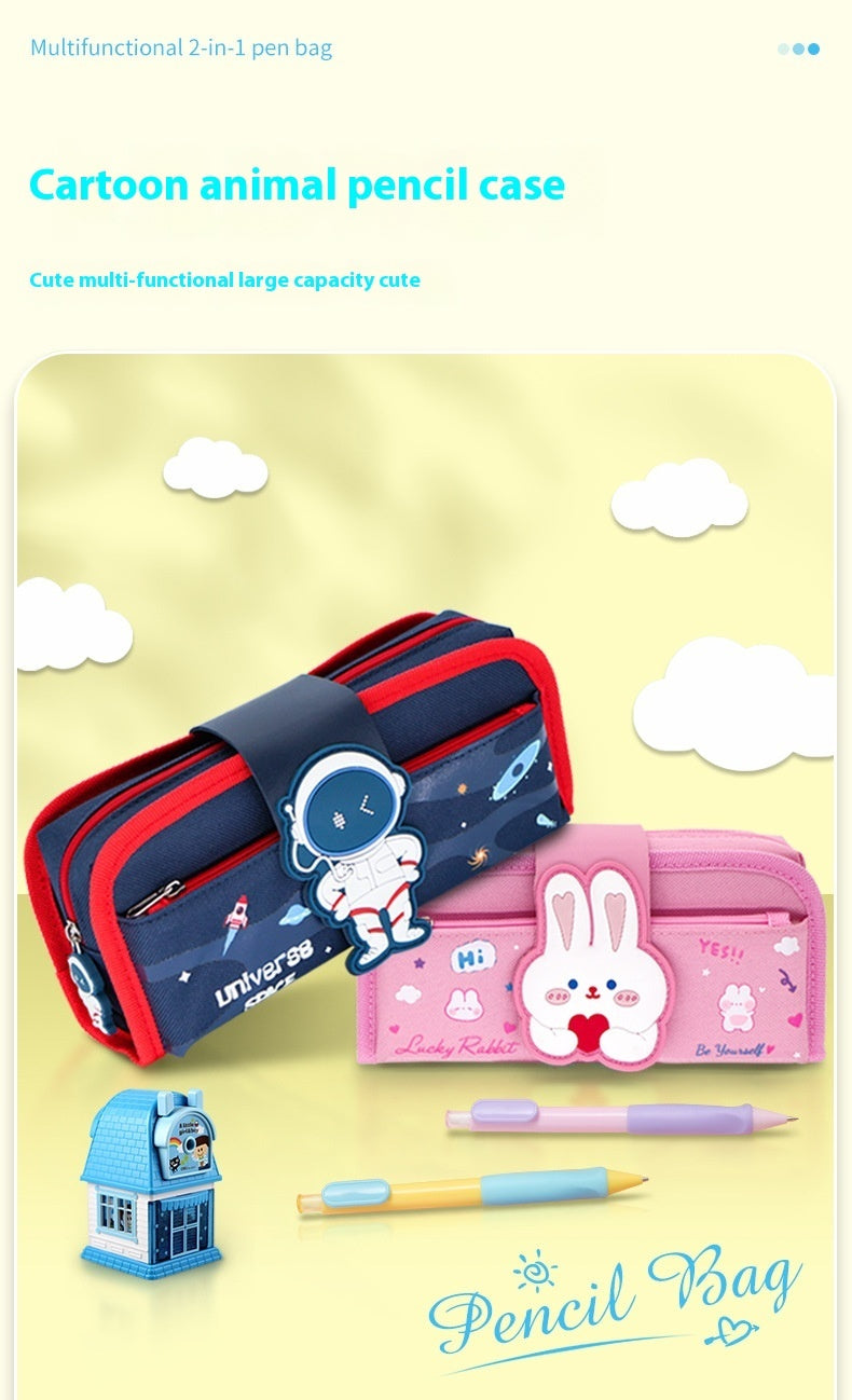 Detachable Pencil Case with Large Capacity and Cartoon Design