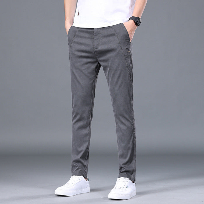 Pantalones Rectos de Tencel - Slim Fit