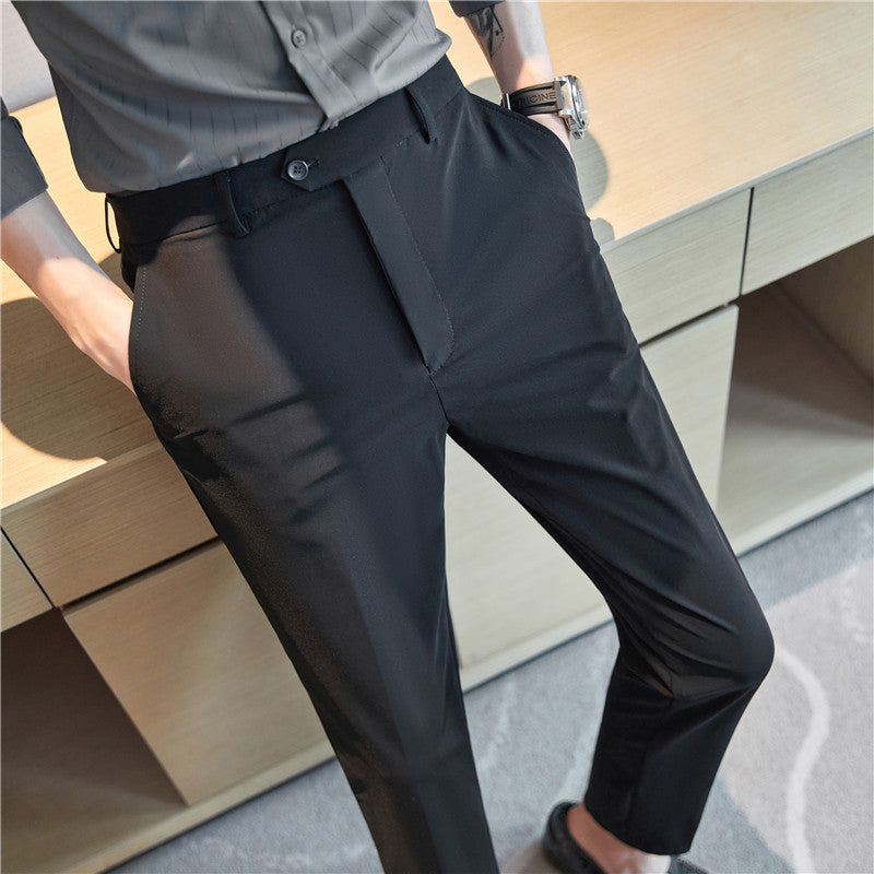 Pantalones Casuales de Negocios - Nylon Ice Silk Stretch Fine Grain